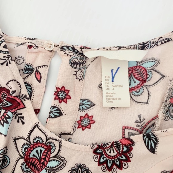 H&M Light Pink Floral Sleeveless Mini Dress 4 - Picture 5 of 7